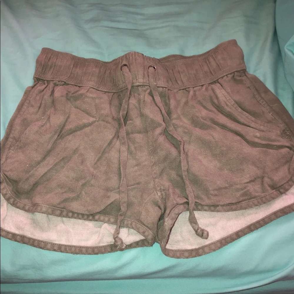 Olive Green Flowy Shorts